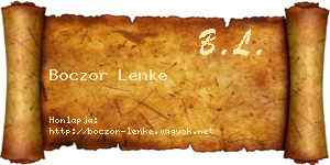 Boczor Lenke névjegykártya